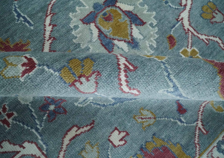 8x10 Hand Knotted Oriental Oushak Gray and Silver Wool Area Rug
