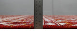 8x10 Hand Knotted Red and White Modern Contemporary Southwestern Tribal Trellis Recycled Silk Area Rug