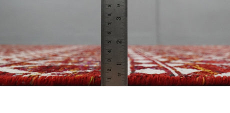 8x10 Hand Knotted Rust, Gold and White Modern Contemporary Southwestern Tribal Trellis Recycled Silk Area Rug
