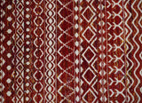 8x10 Hand Knotted Rust, Gold and White Modern Contemporary Southwestern Tribal Trellis Recycled Silk Area Rug
