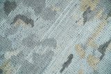 8x10 Hand Knotted Silver and Beige Modern Abstract Low Pile Wool Rug