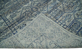 8x10 Hand Knotted Silver and Blue Traditional Persian Area Rug