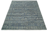 8x10 Hand Knotted Silver and Blue Traditional Persian Area Rug