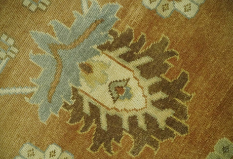 8x10 Hand Knotted Traditional Oushak Rust and Beige Area Rug