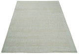 8x10 Hand Knotted Woolen Modern Contemporary Beige and Ivory Tribal Area Rug