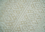 8x10 Hand Knotted Woolen Modern Contemporary Beige and Ivory Tribal Area Rug