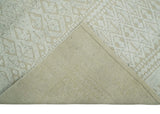 8x10 Hand Knotted Woolen Modern Contemporary Beige and Ivory Tribal Area Rug