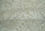 8x10 Hand Knotted Woolen Modern Contemporary Beige and Ivory Tribal Area Rug