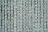 8x10 Hand Made Checkered Blue and Ivory Blended Wool Area Rug