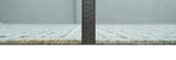 8x10 Hand Made Checkered Blue and Ivory Blended Wool Area Rug