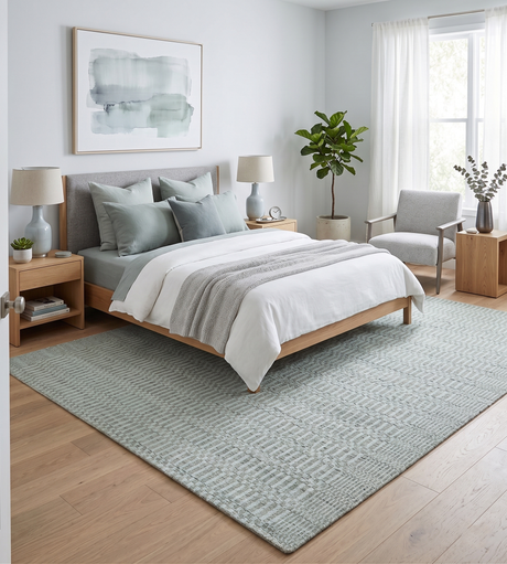 8x10 Hand Made Modern Trellis Ivory and Brown Wool Flatwoven Area Rug