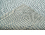 8x10 Hand Made Modern Trellis Ivory and Silver Blended Wool Area Rug