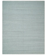 8x10 Hand Made Modern Trellis Ivory and Silver Blended Wool Area Rug