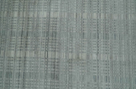 8x10 Hand Made Shaded Beige and Gray Blended Wool Flatwoven Area Rug