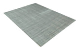 8x10 Hand Made Shaded Beige and Gray Blended Wool Flatwoven Area Rug
