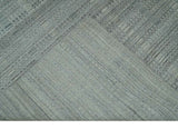 8x10 Hand Made Shaded Beige and Gray Blended Wool Flatwoven Area Rug