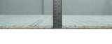 8x10 Hand Made Shaded White and Gray Blended Wool Flatwoven Area Rug