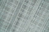8x10 Hand Made Shaded White and Gray Blended Wool Flatwoven Area Rug