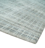 8x10 Hand Made Shaded White and Gray Blended Wool Flatwoven Area Rug