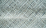 8x10 Hand Made Shaded White and Gray Blended Wool Flatwoven Area Rug