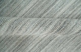8x10 Hand Made Solid Ivory and Brown Blended Wool Flatwoven Area Rug