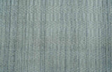 8x10 Hand Made Solid Silver And Gray Blended Wool Flatwoven Area Rug