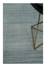 8x10 Hand Made Solid Silver And Gray Blended Wool Flatwoven Area Rug