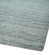 8x10 Hand Made Solid Silver And Gray Blended Wool Flatwoven Area Rug