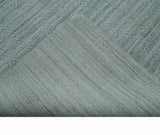 8x10 Hand Made Solid Silver And Gray Blended Wool Flatwoven Area Rug