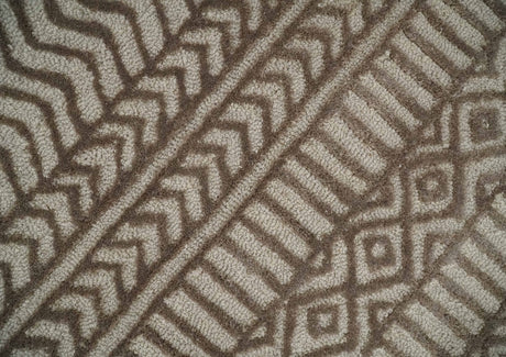 8x10 Hand Tufted Ivory and Bronze Stripes Pattern Rug Multi Size Living Room and Bedroom Rug | TRD6530810S
