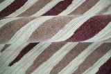 8x10 Ivory and Pink Hand Tufted Modern Scandinavian Stripe Wool Area Rug