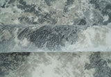 8x10 Ivory, Silver and Charcoal Modern Abstract Hand Loomed Blended wool and Art silk Area Rug