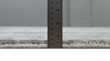 8x10 Ivory, Silver and Charcoal Modern Abstract Hand Loomed Blended wool and Art silk Area Rug