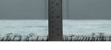 8x10 Ivory, Silver and Teal Modern Abstract Hand Loomed Blended wool and Art silk Area Rug
