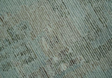 8x10 Modern Abstract Teal, Olive and Ivory Hand Tufted wool area rug