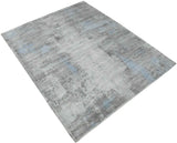 8x10 Rug, Abstract Blue and Gray Rug made with Viscose Art Silk, Living, Dinning and Bedroom Rug | TRD0090AR810-Area Rug-Parc Decor