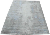 8x10 Rug, Abstract Blue and Gray Rug made with Viscose Art Silk, Living, Dinning and Bedroom Rug | TRD0090AR810-Area Rug-Parc Decor