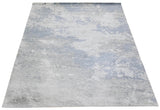 8x10 Rug, Abstract Blue and Ivory Rug made with Viscose Art Silk, Living, Dinning and Bedroom Rug | TRD006QT810-Area Rug-Parc Decor