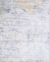 8x10 Rug, Abstract Blue and Ivory Rug made with Viscose Art Silk, Living, Dinning and Bedroom Rug | TRD030OP-Area Rug-Parc Decor