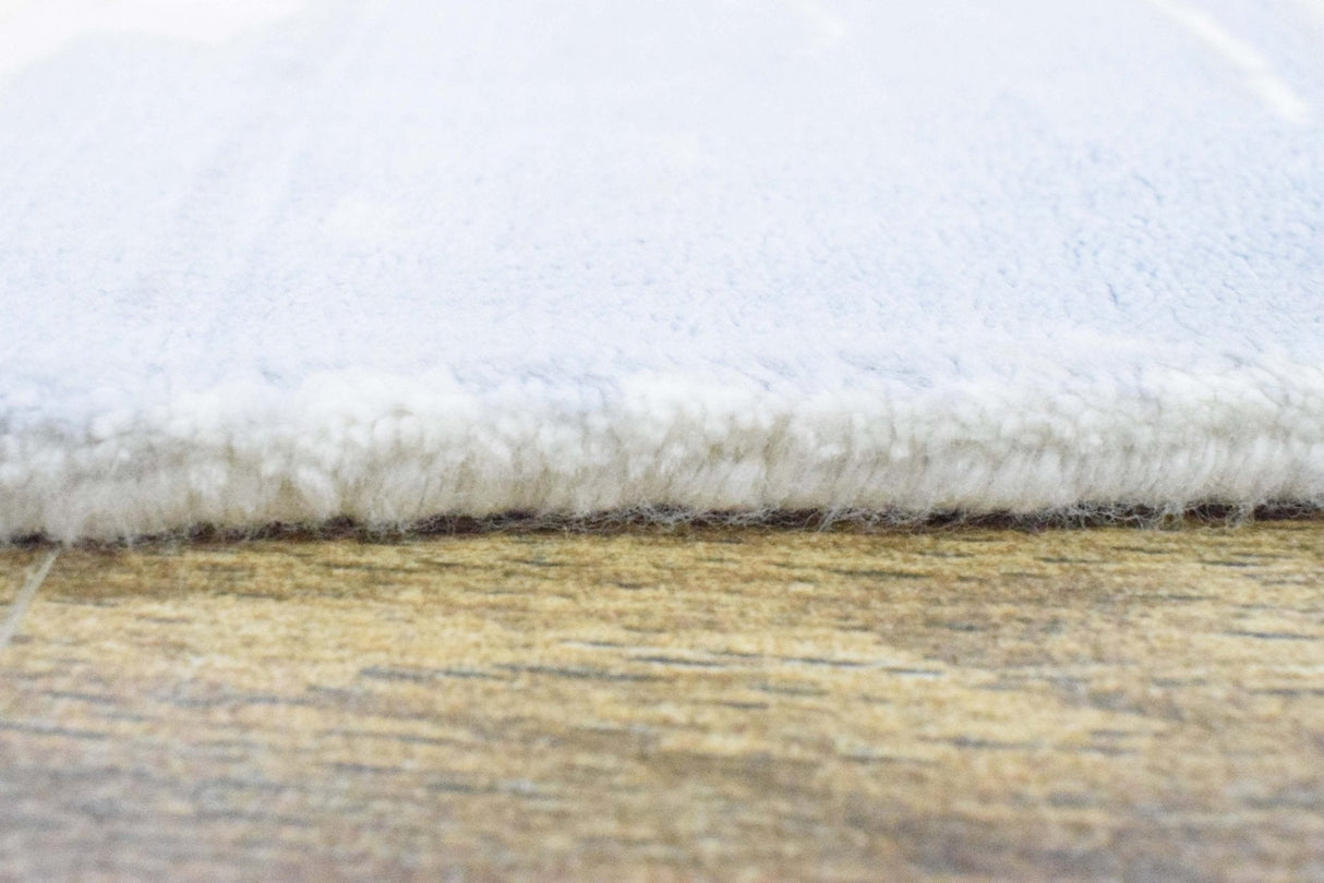 8x10 Rug, Blue and Brown Rug, Modern Abstract Hand loom Printed Viscose Area Rug-Area Rug-Parc Decor