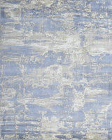 8x10 Rug, Blue and Brown Rug, Modern Abstract Hand loom Printed Viscose Area Rug-Area Rug-Parc Decor