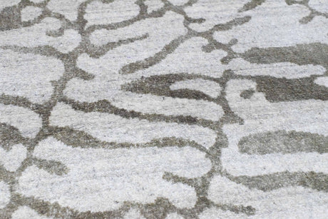 8x10 Rug, White and Brown Rug, Modern and Abstract Rug, Hand-loom Printed Viscose Area Rug | TRD020QT810-Area Rug-Parc Decor