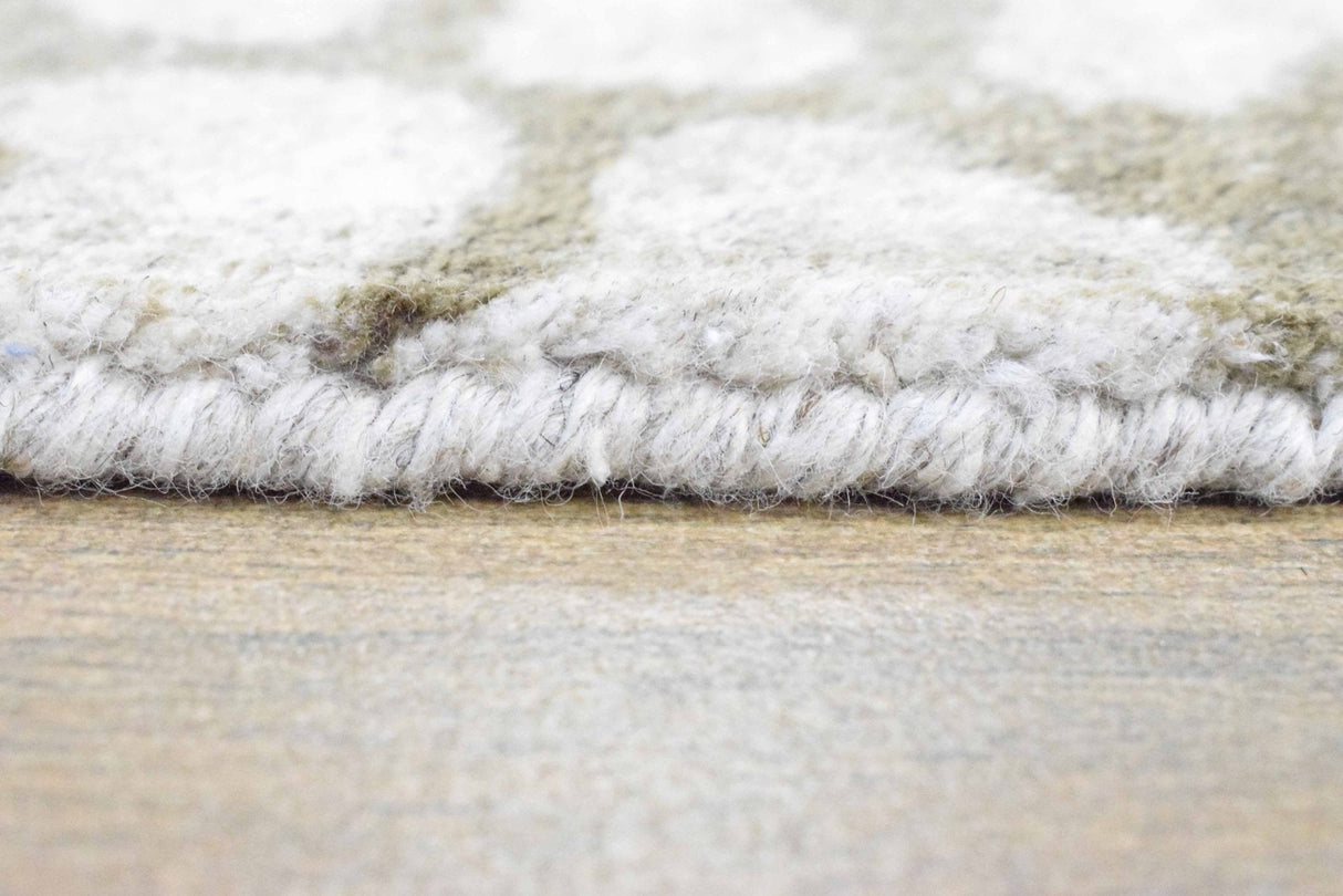 8x10 Rug, White and Brown Rug, Modern and Abstract Rug, Hand-loom Printed Viscose Area Rug | TRD020QT810-Area Rug-Parc Decor