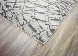 8x10 Rug, White and Brown Rug, Modern and Abstract Rug, Hand-loom Printed Viscose Area Rug | TRD020QT810-Area Rug-Parc Decor