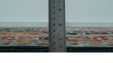 8x10 Rust and Blue Fine Hand Knotted Traditional Heriz Medallion wool area rug