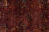 8x10 Traditional Overdyed Red And Black Hand Knotted Wool Area Rug