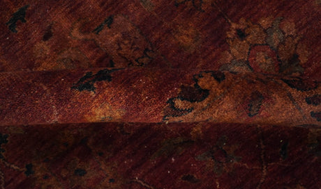 8x10 Traditional Overdyed Red And Black Hand Knotted Wool Area Rug