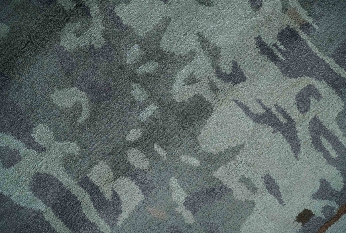 8x11 Gray, Silver and Brown Modern Abstract Hand Tufted wool and Art silk Area Rug-Area Rug-Parc Decor