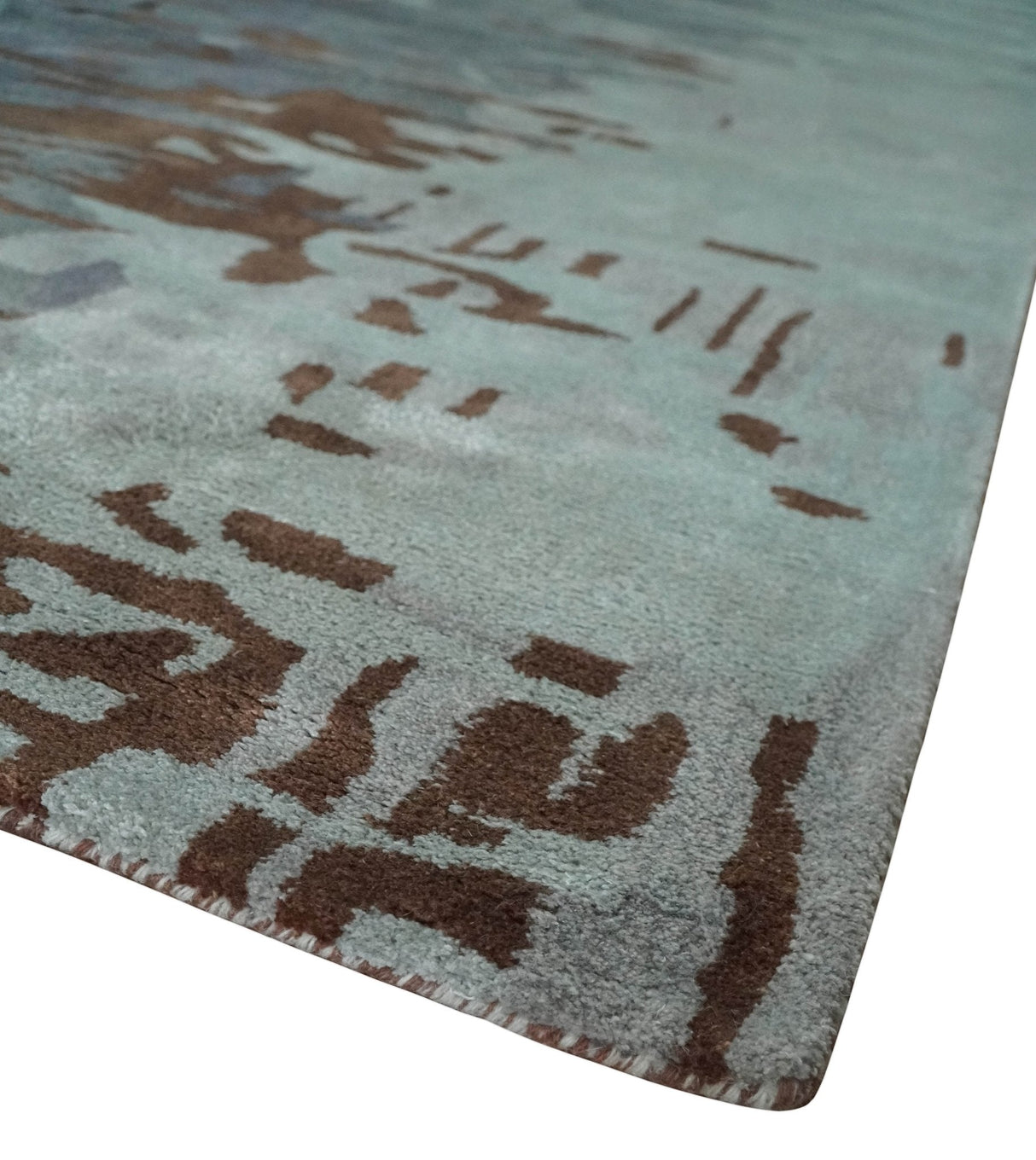 8x11 Gray, Silver and Brown Modern Abstract Hand Tufted wool and Art silk Area Rug-Area Rug-Parc Decor