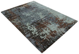 8x11 Gray, Silver and Brown Modern Abstract Hand Tufted wool and Art silk Area Rug-Area Rug-Parc Decor